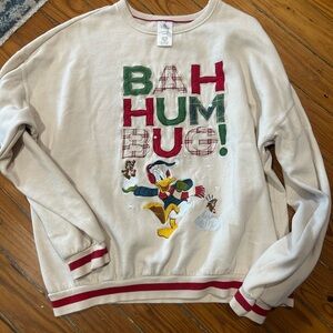 Disney Christmas Cream and Red Sweatshirt